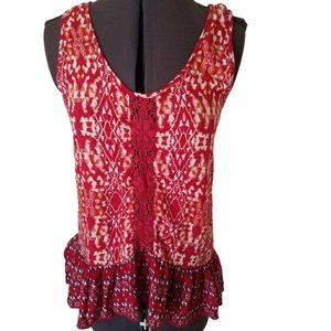 Japna | Multi-colored Sleeveless Peplum Hem Top